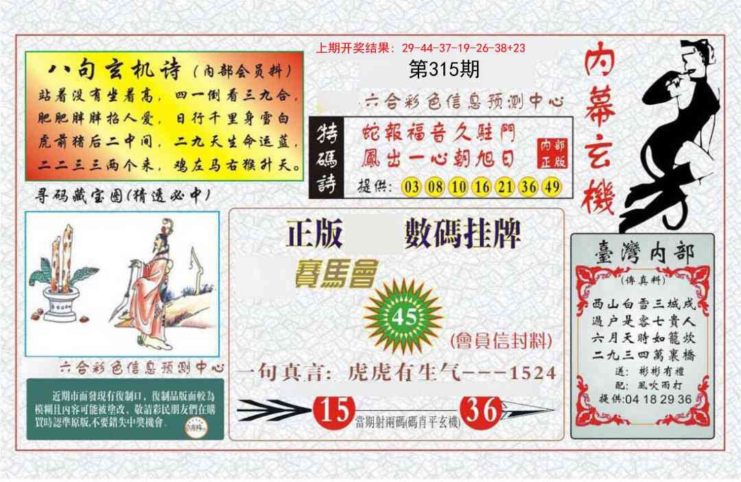 315期内幕玄机报[图]