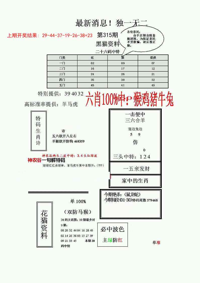 315期独一无二(正)[图]