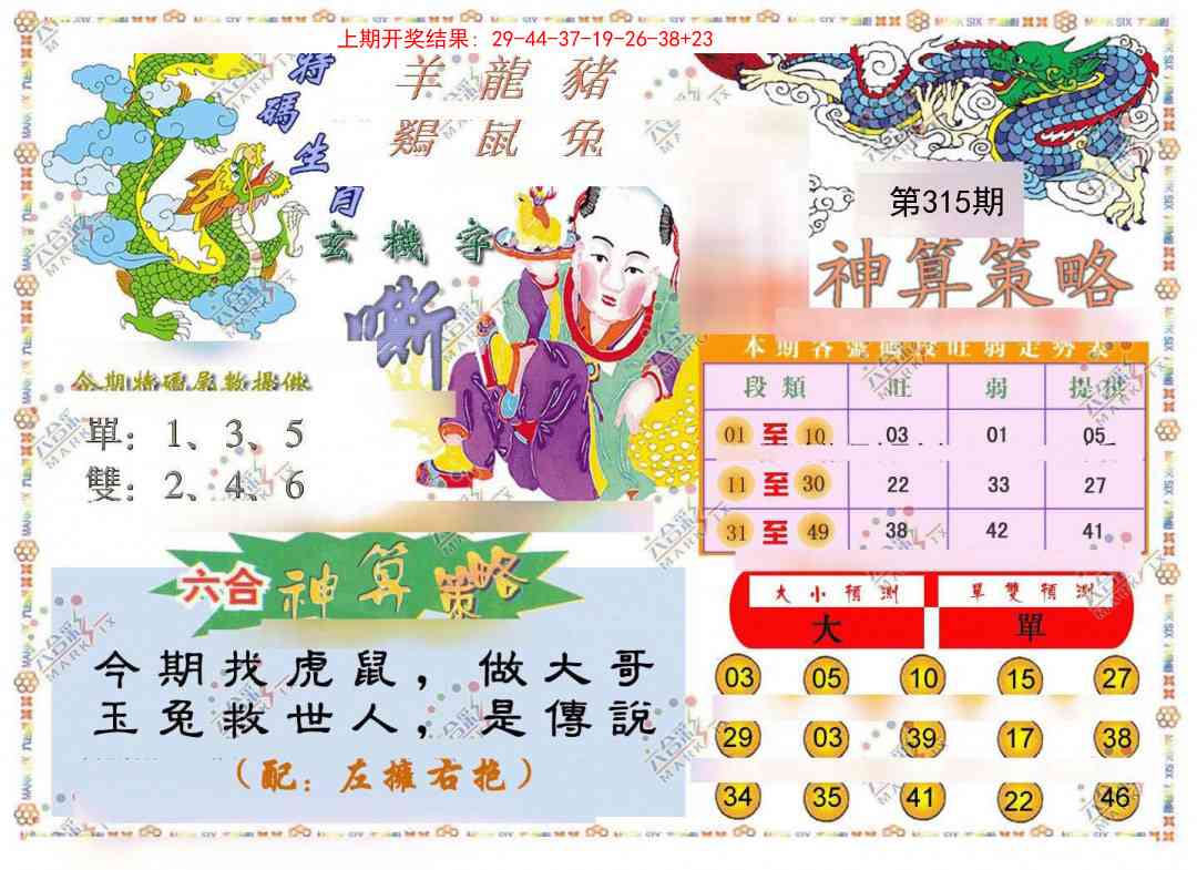 315期神算策略[图]