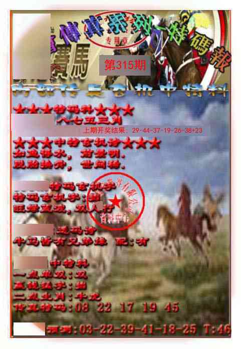 315期马会传真-特码报[图]